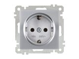 Розетка 1-ая (скрытая, с/з) серебро, ELITRA, MUTLUSAN