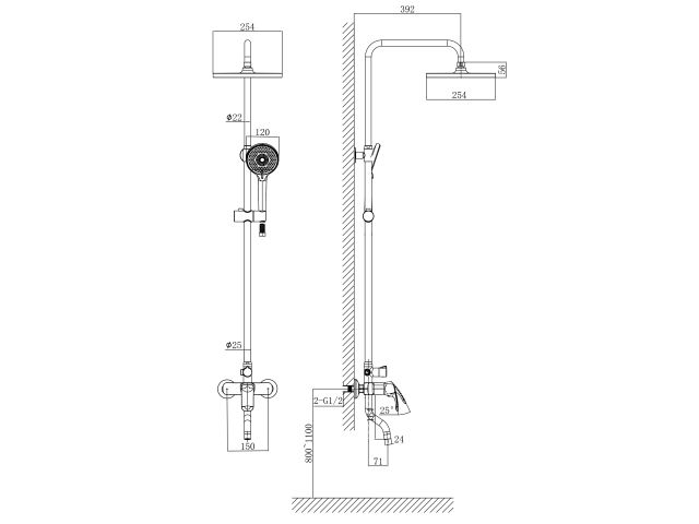 Image 2 Душевая система (Lt) D35, серия Daisy хром, a-five
