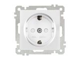 Розетка 1-ая (скрытая, с/з, шторки) белая, ELITRA, MUTLUSAN