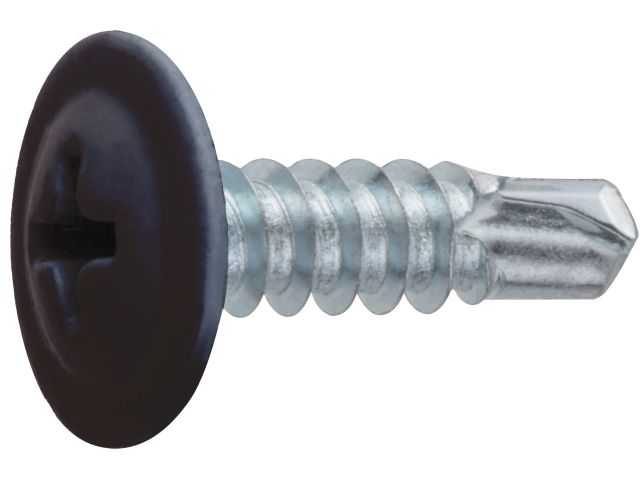 Саморез 4.2х19 мм с прессшайбой, цинк, со сверлом, RAL 8017 (50 шт в зип-локе) STARFIX