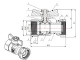 Watch image 2 Кран шаровый с накидной гайкой 3/4" вн.-вн. PN40, AV Engineering