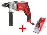 Дрель ударная WORTEX DS 1609-1 в кор. + АКЦИЯ! Набор сверл по дер. 5 шт. в подарок!