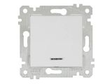 Выключатель 1-клав. (с подсветкой, скрытый, без рамки, пруж. зажим) белый, RITA, MUTLUSAN