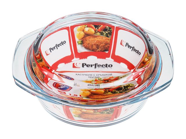Image 1 Кастрюля из жаропрочного стекла, 1.5 л, с крышкой, 241х204х93 мм, PERFECTO LINEA