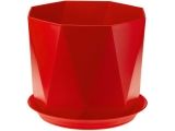 Кашпо ПРИЗМА 2,6 л с поддоном (красный)