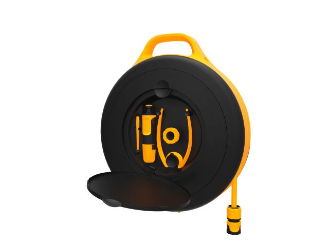 Катушка со шлангом 3/8" (9мм) 15м и набором аксессуаров FISKARS(1071660/1020436)