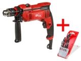 Дрель ударная WORTEX DS 1307 в кор. + АКЦИЯ! Набор сверл по дер. 5 шт. в подарок!