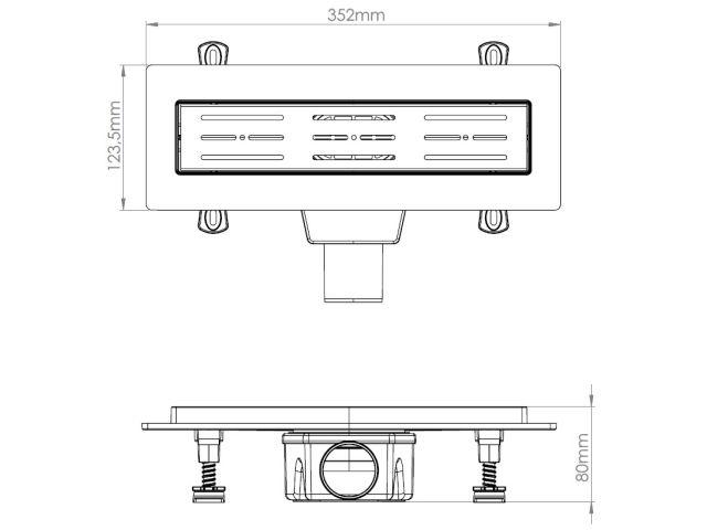 Image 4 Сливной трап горизонтальный D 50, реш. нерж., сухой затвор, 65х300мм, AV Engineering