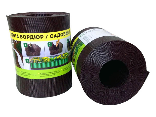 Лента бордюр садовая/газонная "Классика" (9м, h20см, корич.)