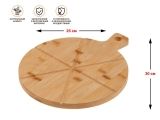 Поднос бамбуковый для пиццы с ручкой, круглый, 30х25 см, BAMBOO, PERFECTO LINEA