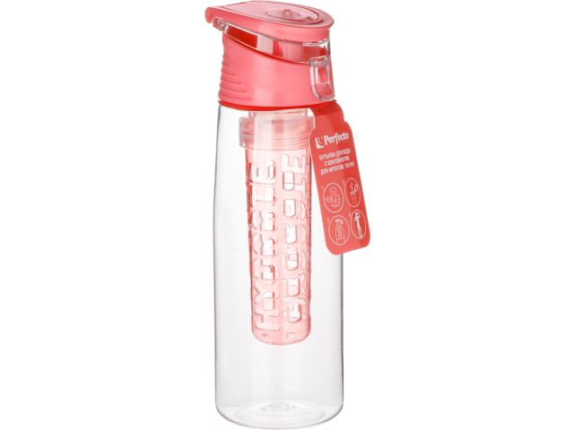 Image 2 Бутылка для воды с контейнером д/фруктов, 750 мл, нежно-розовая, PERFECTO LINEA