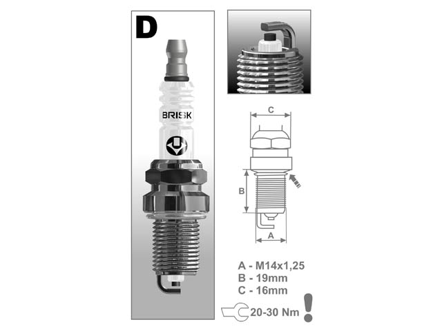 Свеча зажигания BRISK DR15YC-1