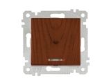 Выключатель 1-клав. (с подсветкой, скрытый, без рамки, винт. зажим) орех, RITA, MUTLUSAN