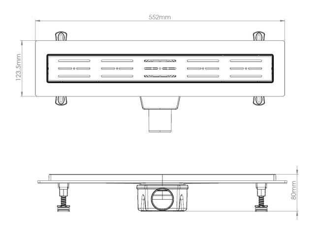 Image 4 Сливной трап горизонтальный D 50, реш. нерж., сухой затвор, 65х500мм, AV Engineering
