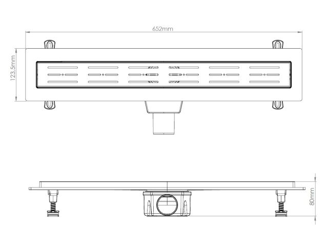 Image 4 Сливной трап горизонтальный D 50, реш. нерж., сухой затвор, 65х600мм, AV Engineering