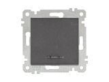 Выключатель 1-клав. (с подсветкой, скрытый, без рамки, винт. зажим) дымчатый, RITA, MUTLUSAN