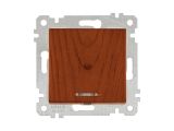 Выключатель 1-клав. (с подсветкой, скрытый, без рамки, винт. зажим) вишня, RITA, MUTLUSAN