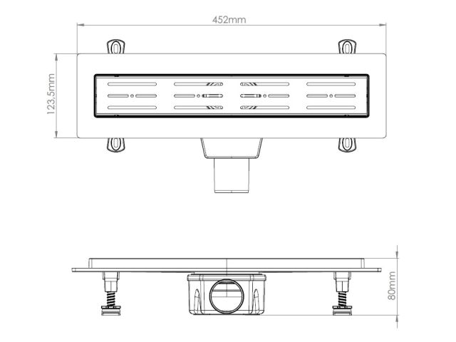 Image 4 Сливной трап горизонтальный D 50, реш. нерж., сухой затвор, 65х400мм, AV Engineering