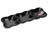 Блюдо 3-х секционное керамическое, 29.5х10х2.5 см, серия ASIAN, черное, PERFECTO LINEA