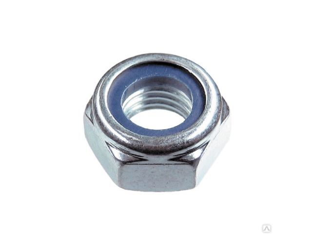 Гайка М8 со стопорным кольцом, цинк, DIN 985 (10 шт в зип-локе) STARFIX