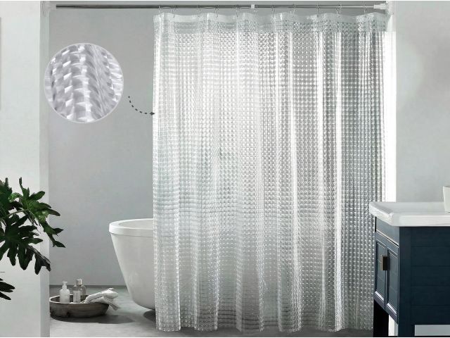 Image 2 Шторка для ванной (12 колец в комплекте), 180х180 см, Aura, 3D хрусталь, PERFECTO LINEA