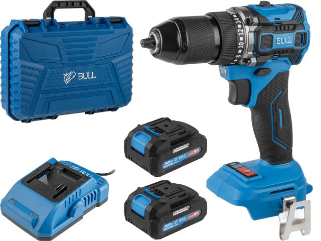Image 2 Аккум. дрель-шуруповерт BULL SR 1807 R-series SET XLTpro БЕСЩЕТ., 18 В, 60 Н*м, 2х2 А*ч, з/у 2 А