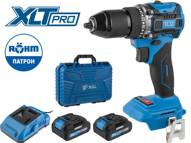 Image 1 Аккум. дрель-шуруповерт BULL SR 1807 R-series SET XLTpro БЕСЩЕТ., 18 В, 60 Н*м, 2х2 А*ч, з/у 2 А