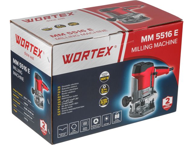 Image 12 Фрезер вертикальный WORTEX MM 5516 E в кор. + аксессуары 1400 Вт, цанга 8/12 мм, 12000-28000 об/мин