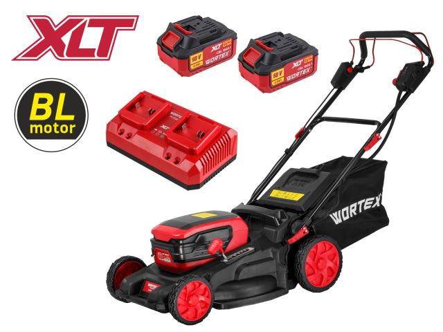 Image 1 Газонокосилка аккум. WORTEX CLM 4536-4 в кор. XLT SET БЕСЩЁТ.ДВИГ., САМОХОД., 18В+18В, 2х4Ач акб