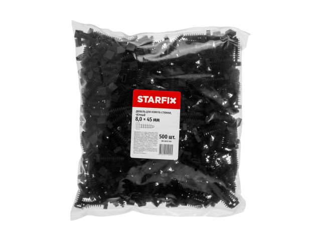 Image 2 Дюбель для хомута-стяжки 8.0х45 мм черный (500 шт в пакете) STARFIX