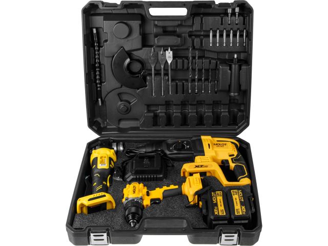 Image 6 Набор аккум. инструмента MOLOT XLT Lite SET УШМ+Перфоратор+Шуруповерт
