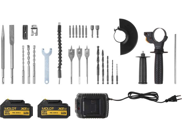 Image 8 Набор аккум. инструмента MOLOT XLT Lite SET УШМ+Перфоратор+Шуруповерт