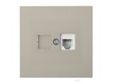 Розетка 1-ая телефонная (скрытая) песочная, Carre, BYLECTRICA