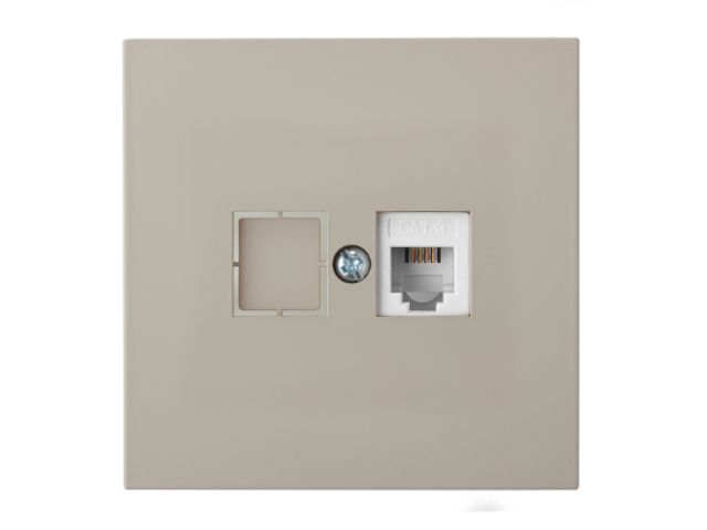 Image 1 Розетка 1-ая телефонная (скрытая) песочная, Carre, BYLECTRICA