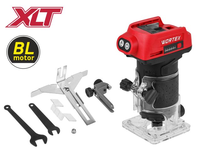Image 1 Аккум. фрезер кромочный WORTEX LX CMM 1822 в кор. XLT SOLO БЕСЩЕТ., 18 В, цанга 6/8, рег. об.