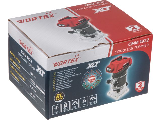 Image 9 Аккум. фрезер кромочный WORTEX LX CMM 1822 в кор. XLT SOLO БЕСЩЕТ., 18 В, цанга 6/8, рег. об.