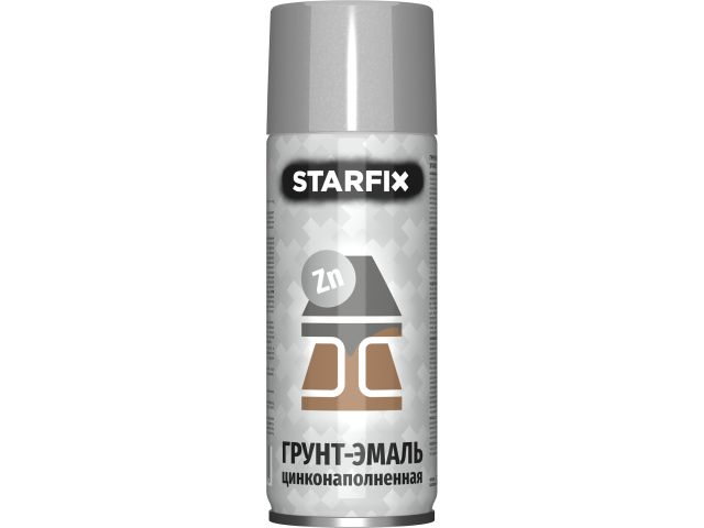 Image 1 Грунт-эмаль цинконаполненная STARFIX серебристая, 520 мл