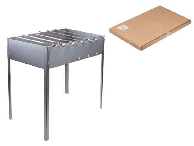 Image 1 Мангал сборный "Стандарт" с шампурами в г/карт.кор. (500х300 х500х0,7толщ., 6 шамп.), PERFECTO LINEA