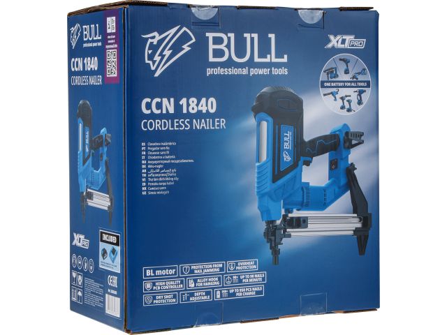 Image 11 Аккум. гвоздезабивной монтажный пистолет BULL CCN 1840 в кор., SOLO, БЕСЩЕТ., 18В, 40мм, бетон, 90шт