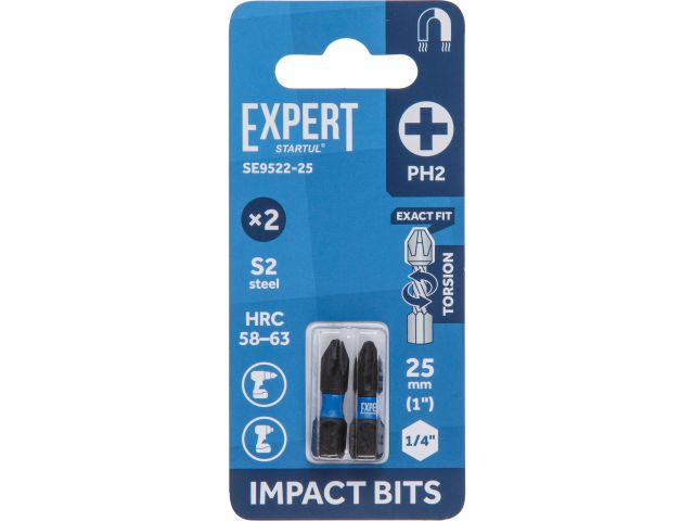 Image 1 Насадка ударная PH2 25мм 2шт EXPERT STARTUL (SE9522-25)