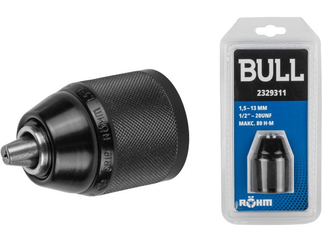 Image 1 Патрон сверлильный быстрозажимной BULL ROHM серия, 1,5-13 мм, 1/2"-20UNF, 80 Н*м макс