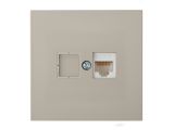 Розетка 1-ая компьютерная (скрытая) песочная, Carre, BYLECTRICA