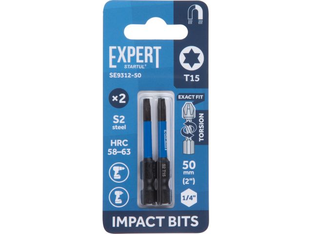 Image 1 Насадка ударная T15 50мм 2шт EXPERT STARTUL (SE9312-50)