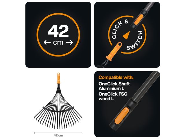 Image 4 Грабли веерные мет. для листьев OneClick FISKARS