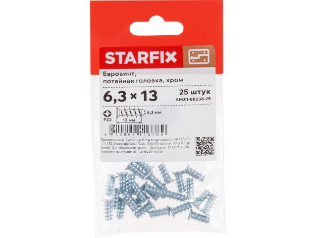 Image 1 Евровинт 6.3x13 мм, потайная головка (25 шт в зип-локе) STARFIX