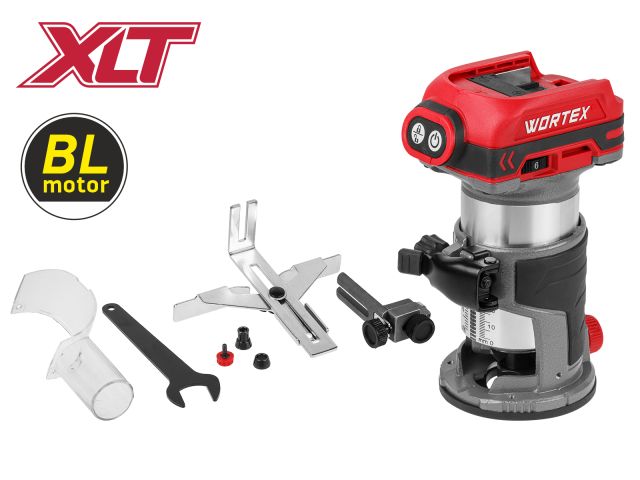 Image 1 Аккум. фрезер кромочный WORTEX CMM 1835-1 в кор. ALL1 XLT SOLO БЕСЩЕТ., 18 В, цанга 6/8, рег. об.
