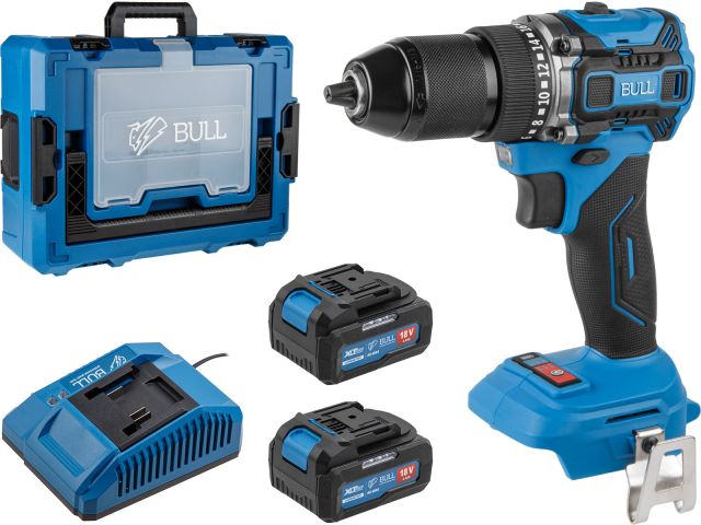 Image 2 Аккум. дрель-шуруповерт BULL SR 1807 R-series Xcase XLTpro БЕСЩЕТ., 18 В, 60 Н*м, 2х4 А*ч, з/у 4 А