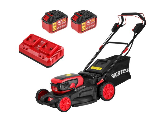 Image 2 Газонокосилка аккум. WORTEX CLM 4536-4 в кор. XLT SET БЕСЩЁТ.ДВИГ., САМОХОД., 18В+18В, 2х6Ач акб