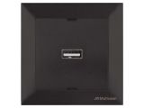 Розетка 1-ая USB (скрытая) черная, DARIA, MUTLUSAN