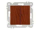 Выключатель 2-клав. (скрытый, без рамки, пруж. зажим) вишня, RITA, MUTLUSAN